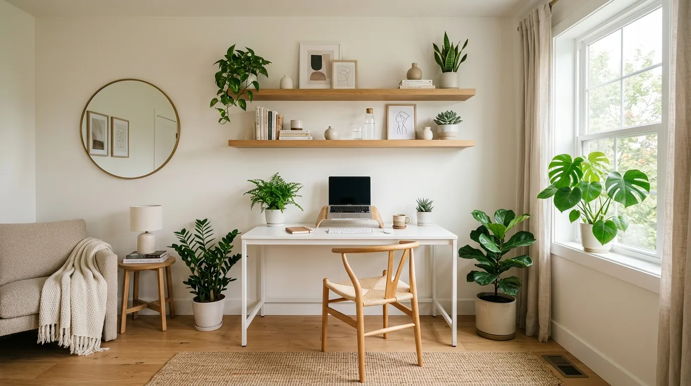 Aesthetic home office setup designed for maximum motivation.