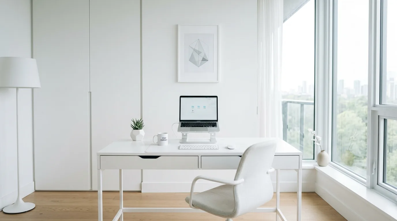 Desk as the hero of an aesthetic home office setup.