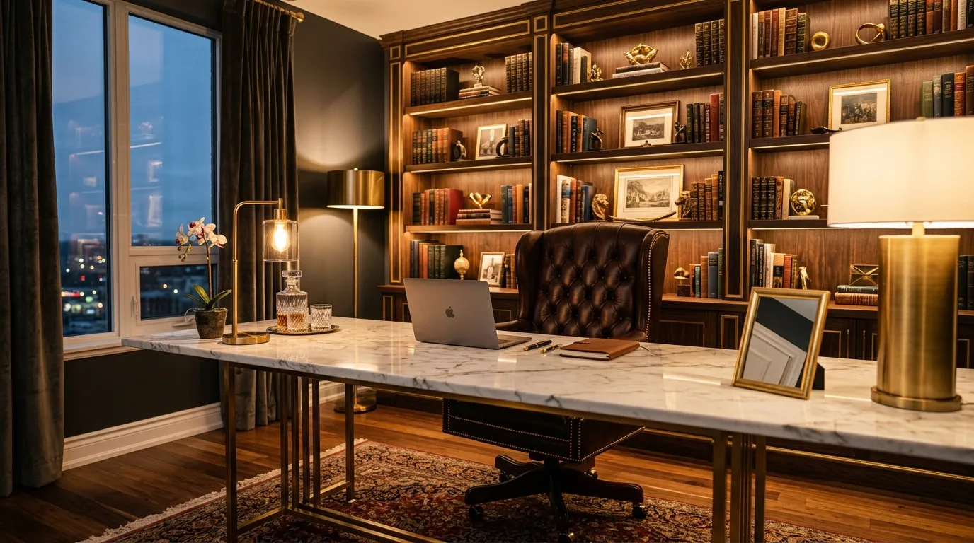 Aesthetic office mixing beauty with real utility.