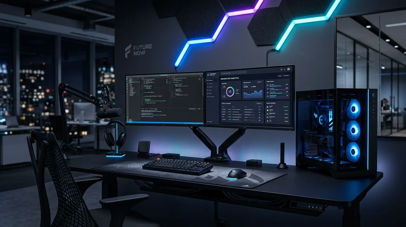 Aesthetic home office that looks good and works hard.