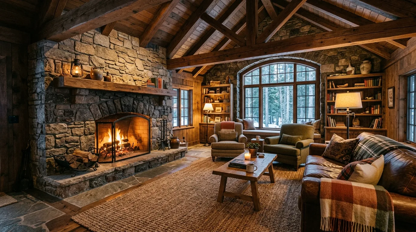 pair it with colors that support the mood in a living room inspired by anchoring brown rug grounding.