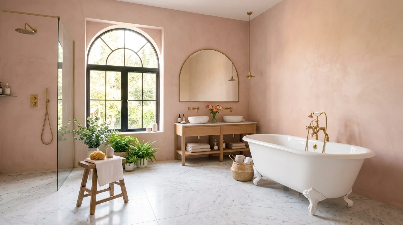 Beautiful Pink Bathroom Ideas You Need to See in a thoughtfully styled bathroom.