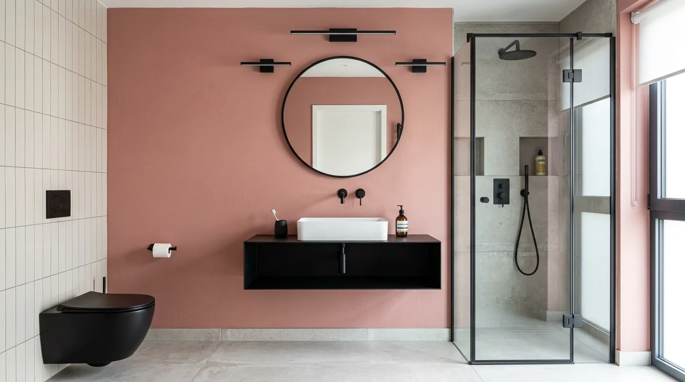 add texture for more depth in a bathroom inspired by beautiful pink need see.