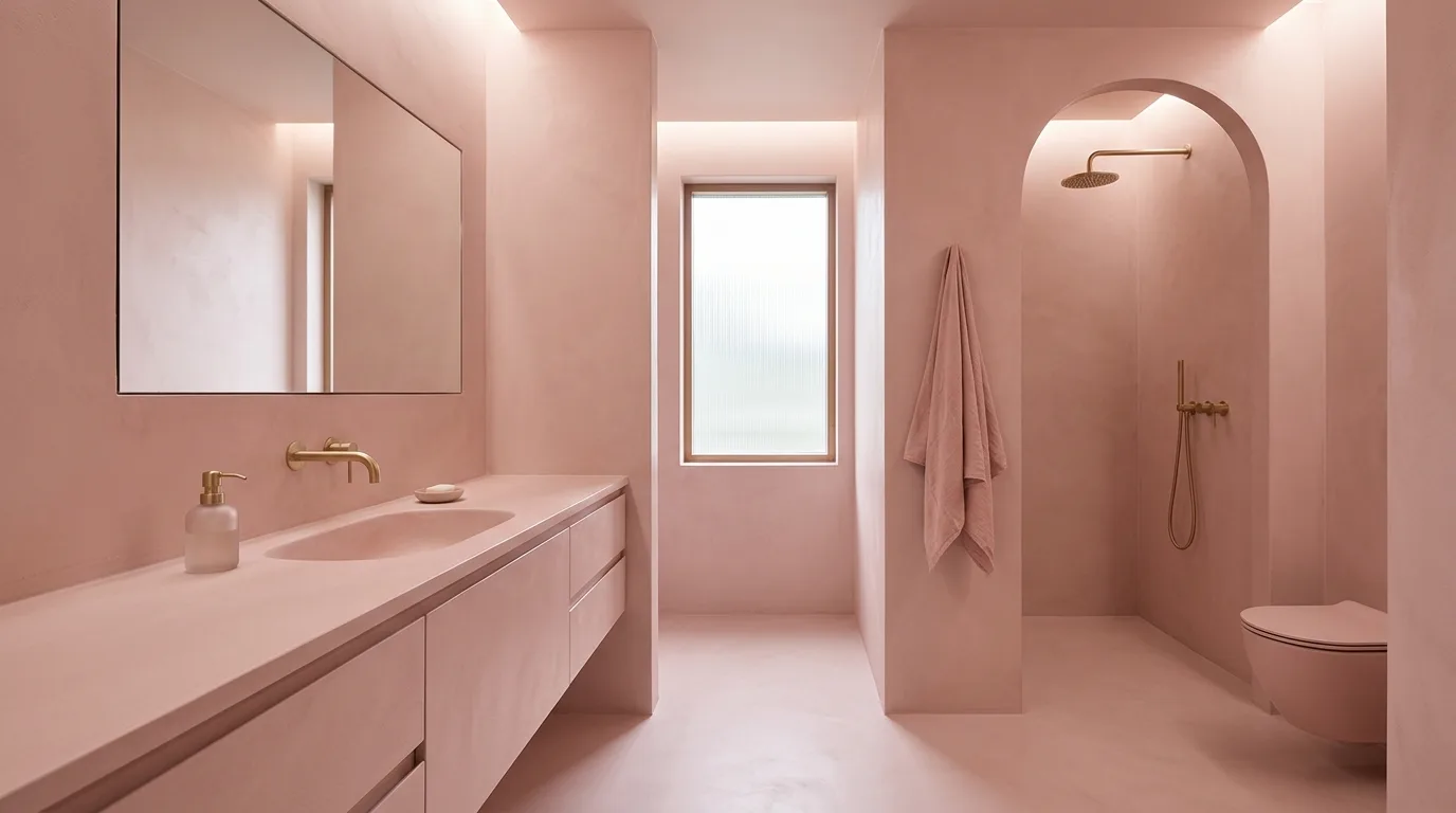 let the room feel personal and restful in a bathroom inspired by beautiful pink need see.