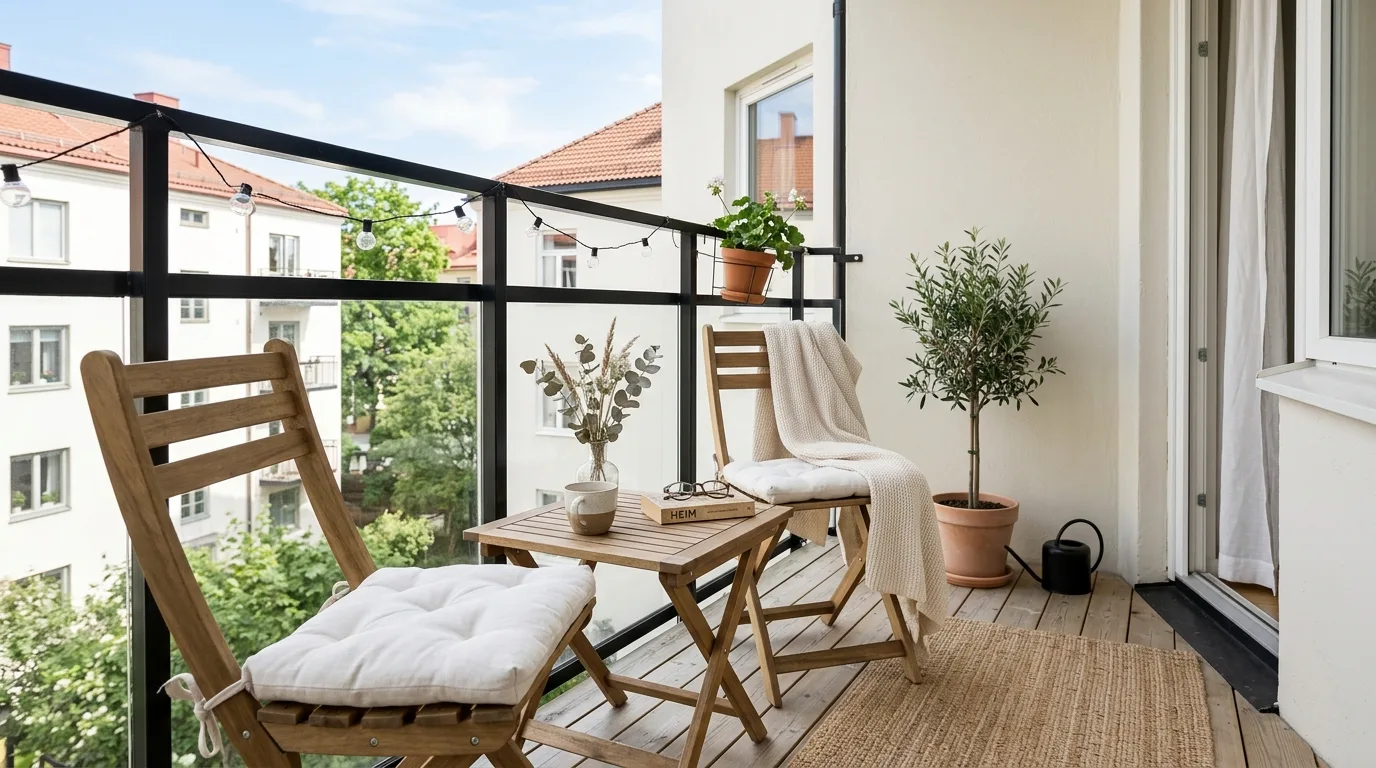 use decor that supports daily living in a balcony inspired by best ating renters.