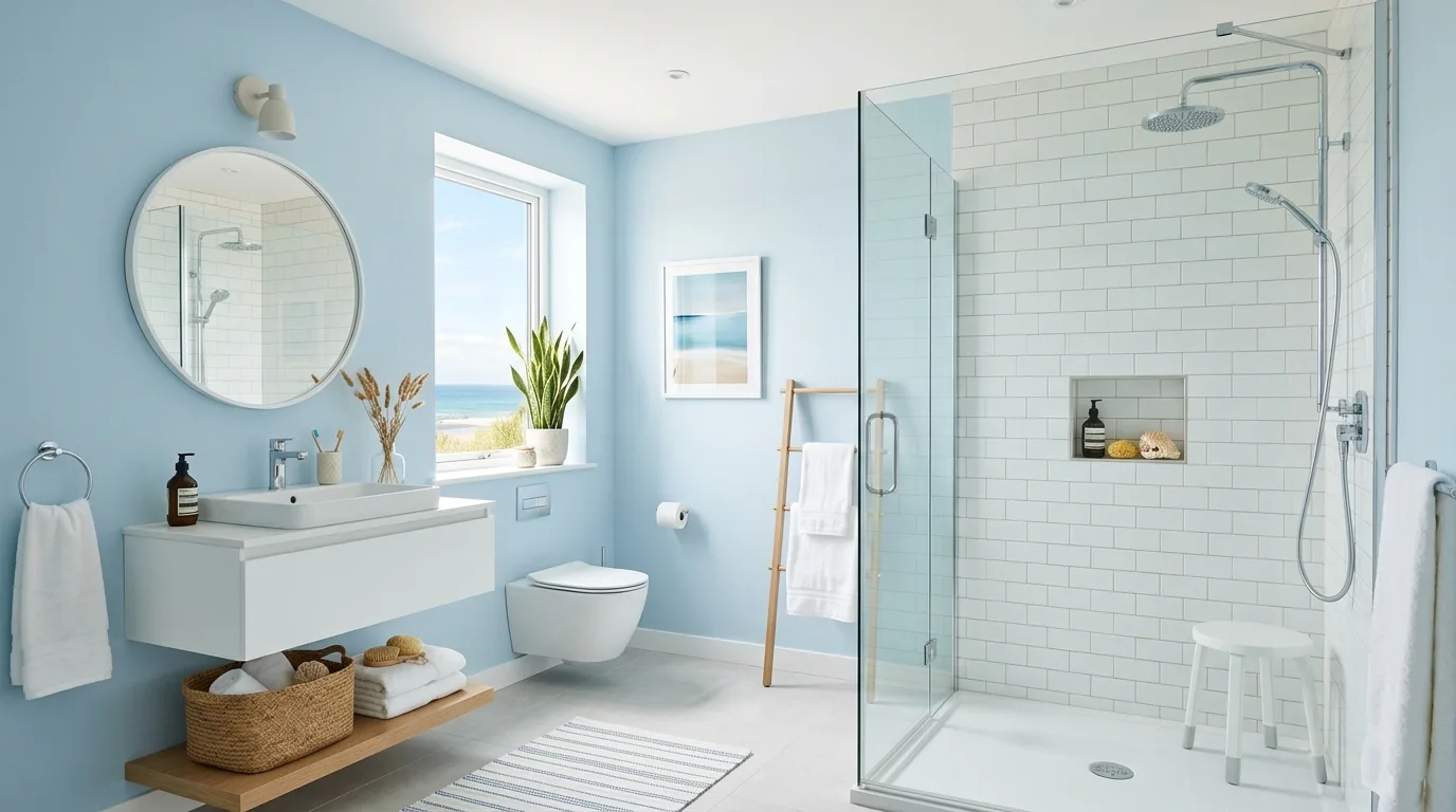 add texture for more depth in a bathroom inspired by best paint colors open.