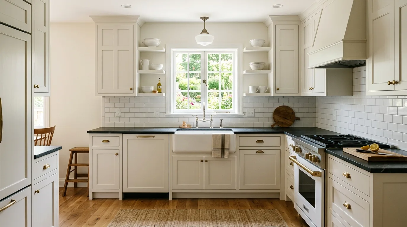 start with a clear cabinet direction in a kitchen inspired by classic white dove timeless.