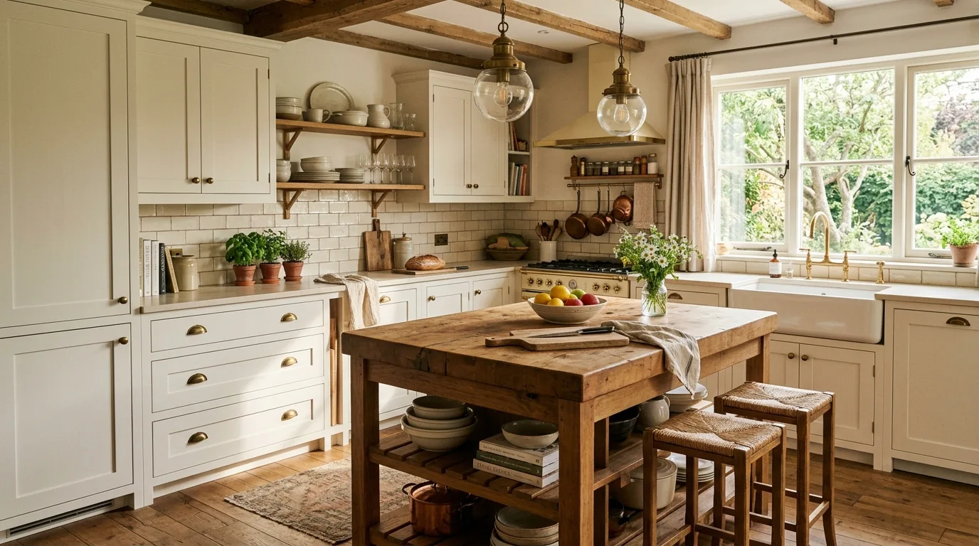 use lighting to shape the overall mood in a kitchen inspired by classic white dove timeless.