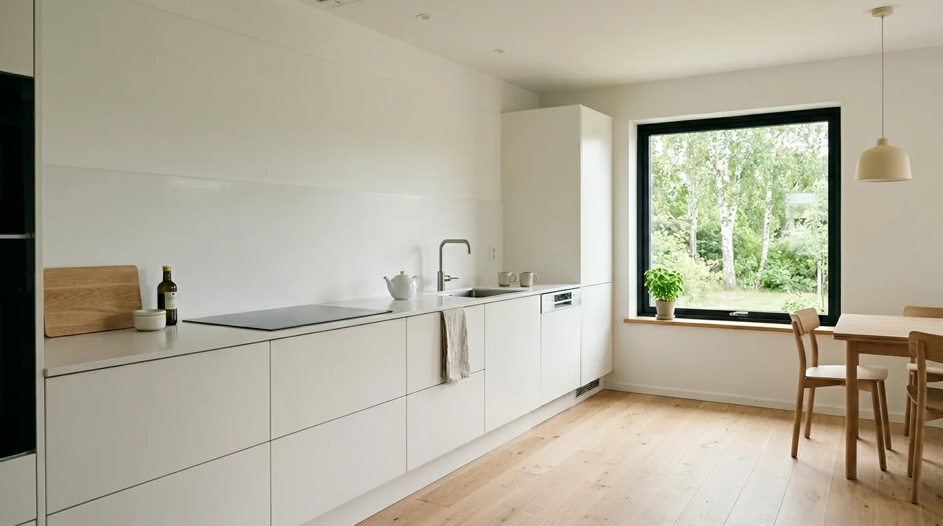 keep hardware and details intentional in a kitchen inspired by classic white dove timeless.