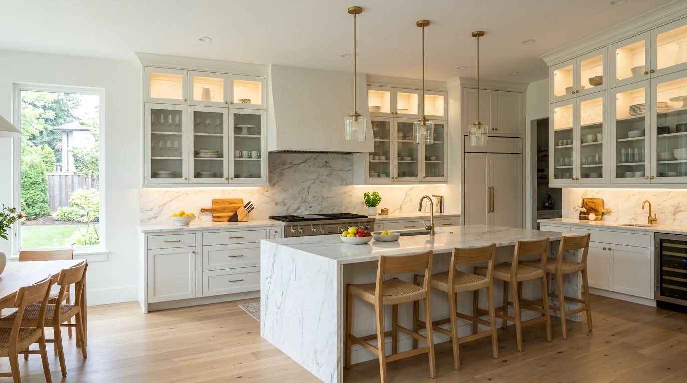 let the kitchen feel personal but edited in a kitchen inspired by classic white dove timeless.