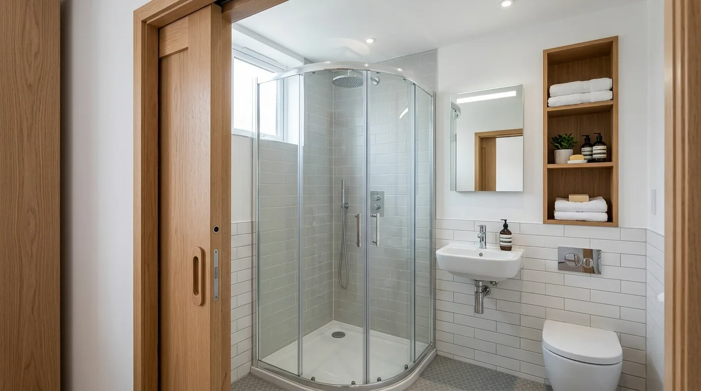 start with the main color or material story in a bathroom inspired by clever maximize tiny footprint.