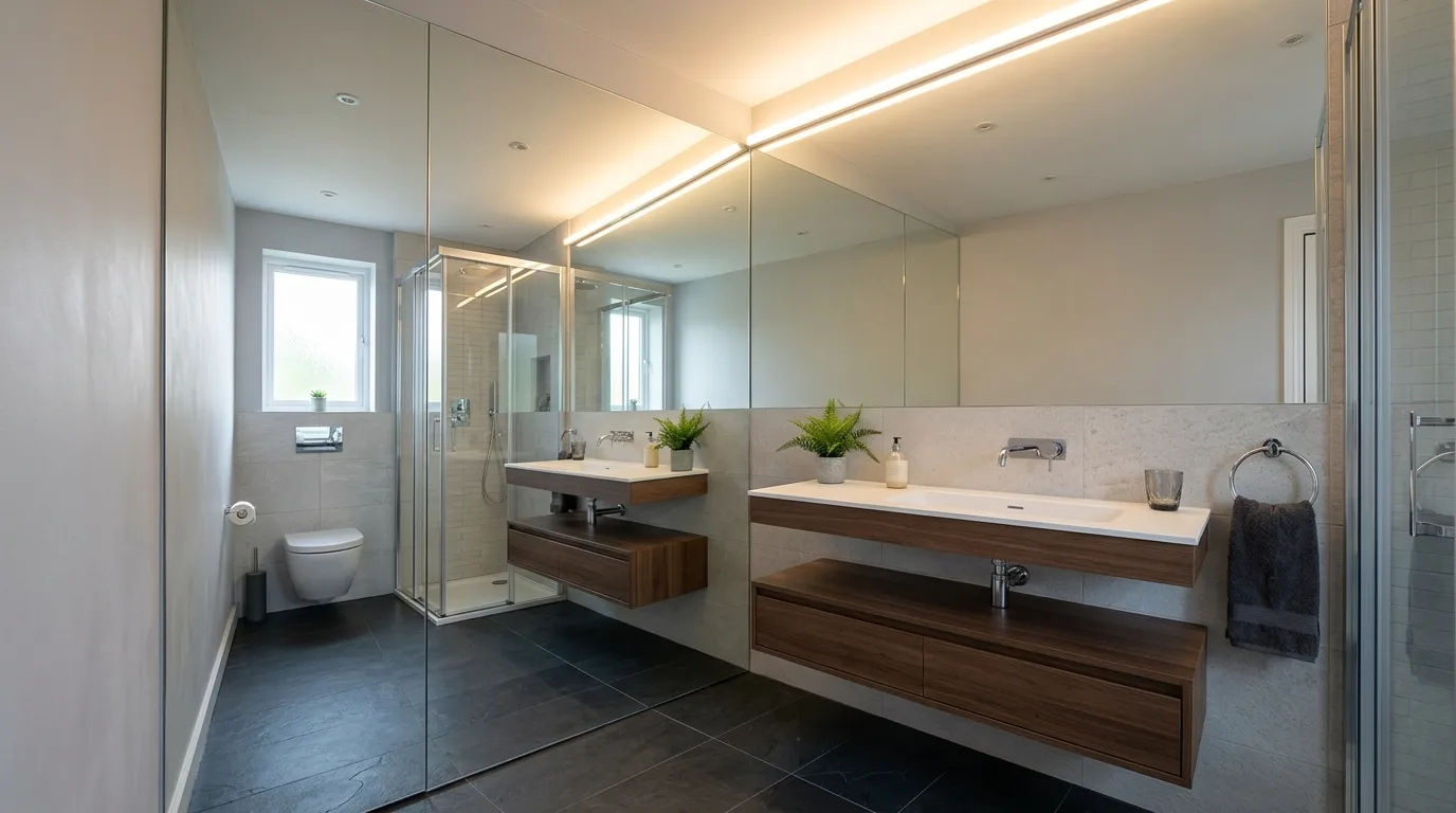 pair it with finishes that support the mood in a bathroom inspired by clever maximize tiny footprint.