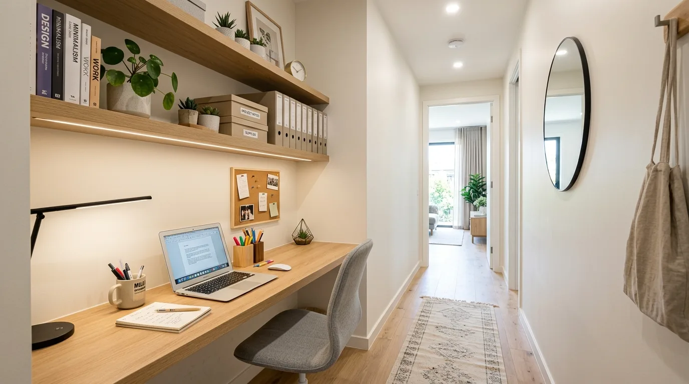 create a workspace that feels complete in a home office inspired by clever anywhere.