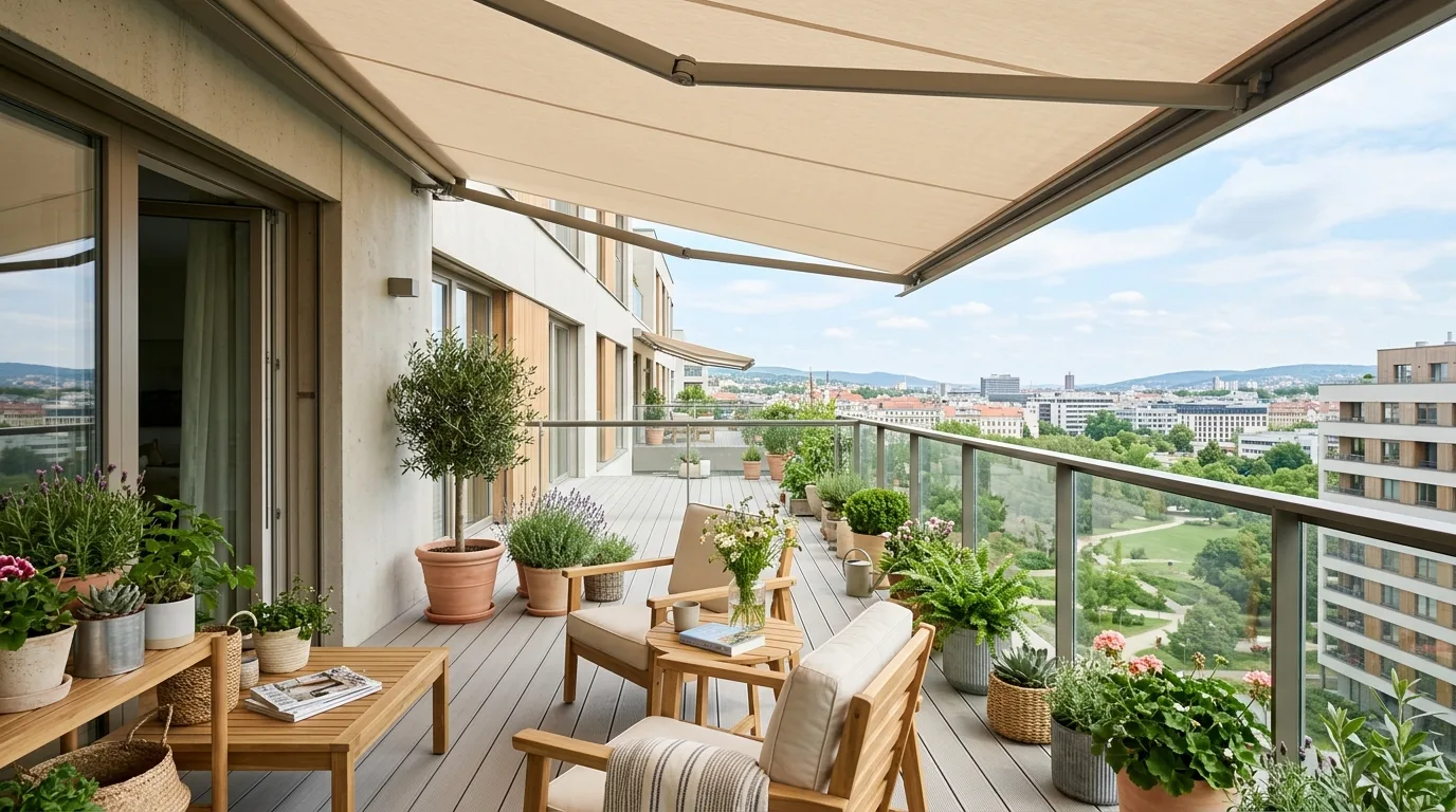 Cool Apartment Balcony Shade Ideas for Hot Summer Days in a thoughtfully styled balcony.