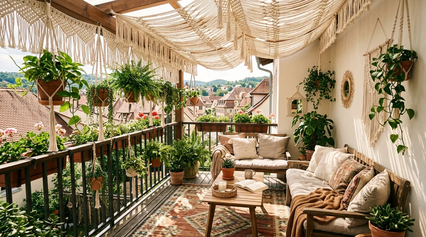 keep storage practical and hidden in a balcony inspired by cool shade hot summer.