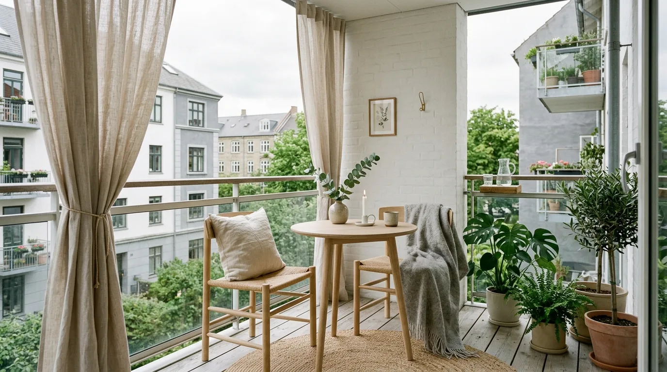 let the balcony feel personal and relaxed in a balcony inspired by cool shade hot summer.