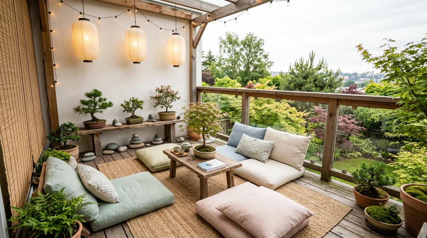 Tiny balcony that feels like a happy place through cheerful thoughtful decor.