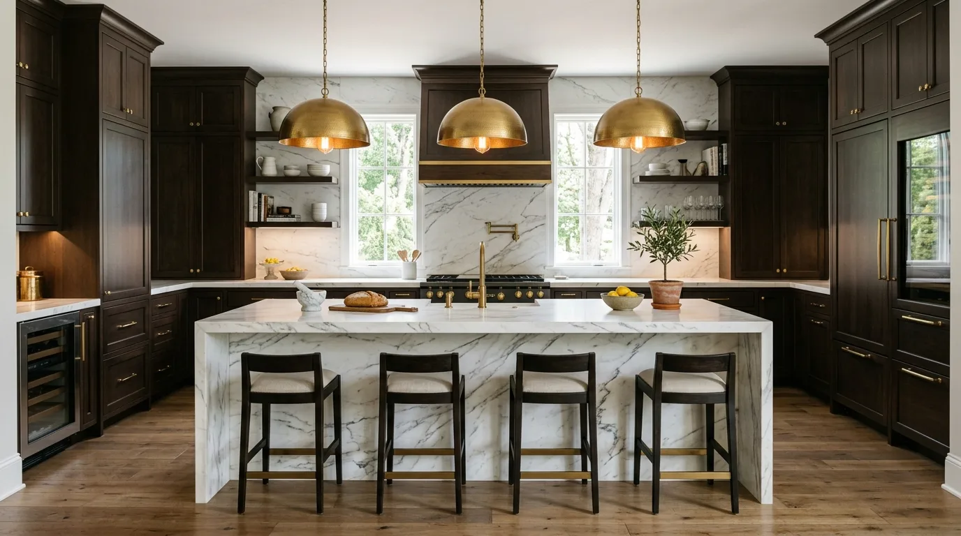start with a clear cabinet direction in a kitchen inspired by dramatic dark brown rich.