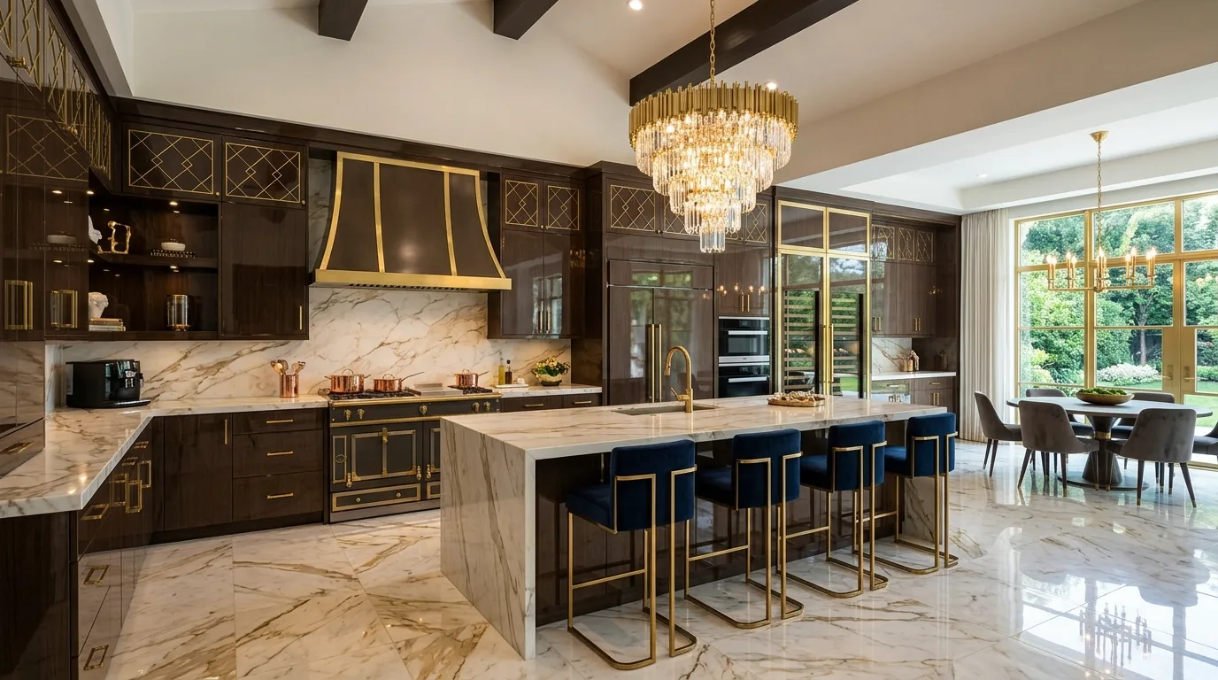 keep hardware and details intentional in a kitchen inspired by dramatic dark brown rich.