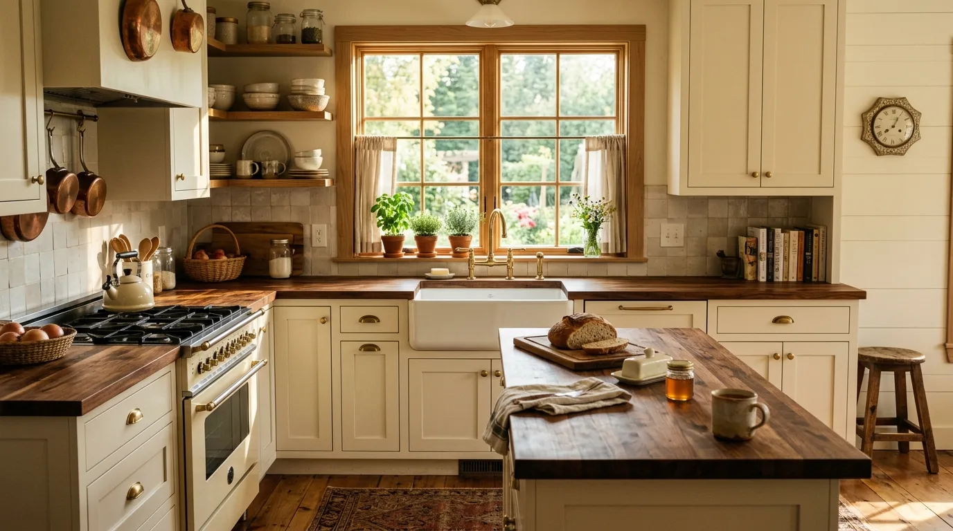 use lighting to shape the overall mood in a kitchen inspired by elegant ivory soft warm.