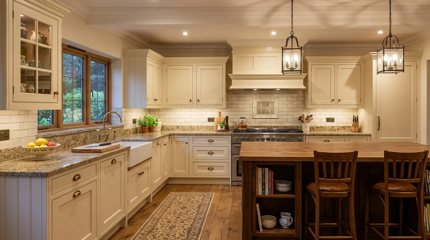 balance the palette with breathable contrast in a kitchen inspired by elegant ivory soft warm.