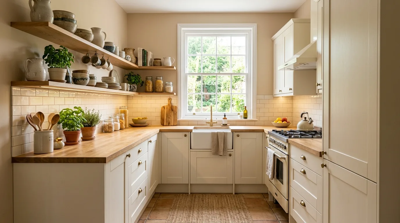 make storage feel natural and useful in a kitchen inspired by elegant ivory soft warm.