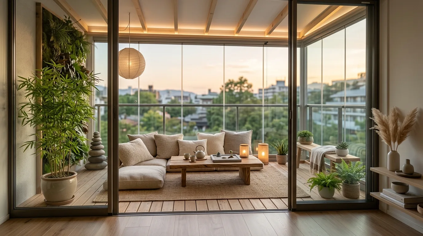 balance openness with privacy in a balcony inspired by enclosed year round enjoyment.