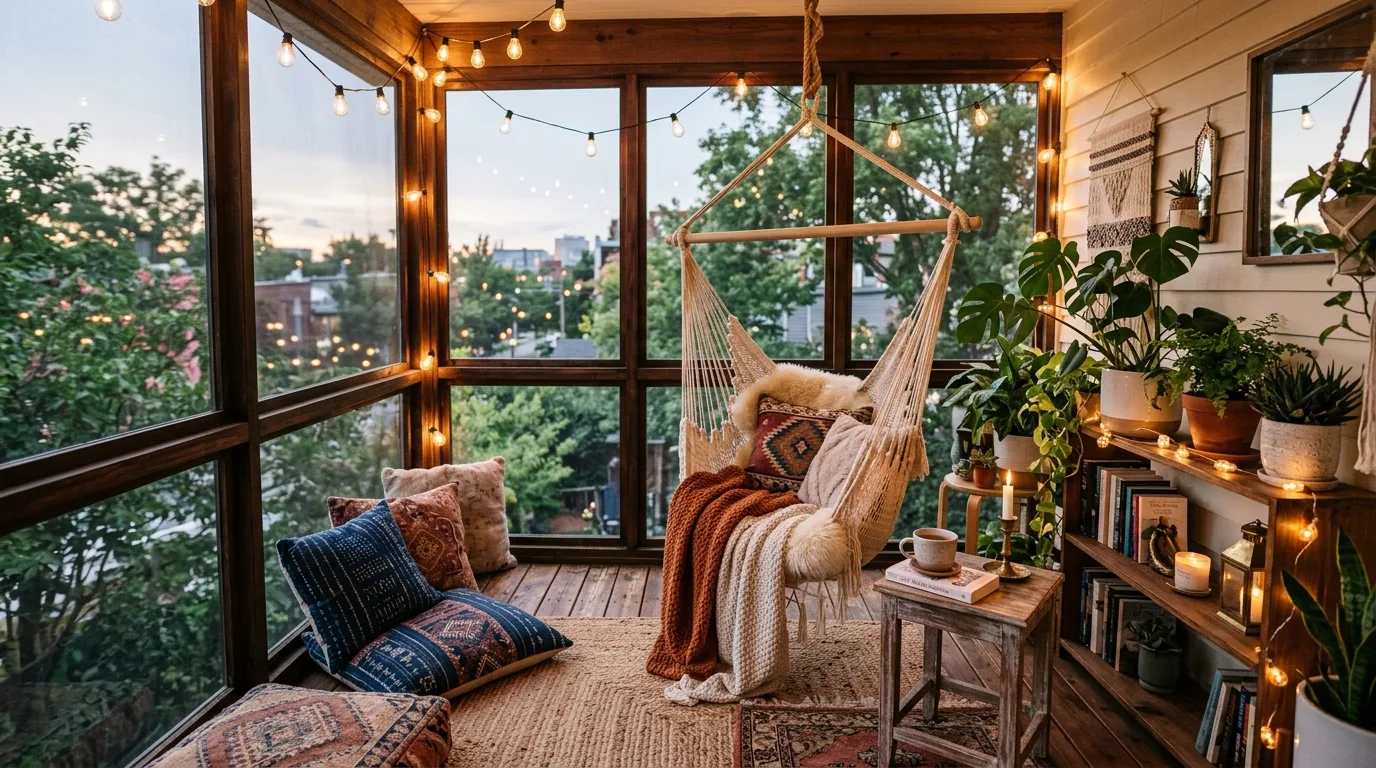 create a balcony that feels complete in a balcony inspired by enclosed year round enjoyment.