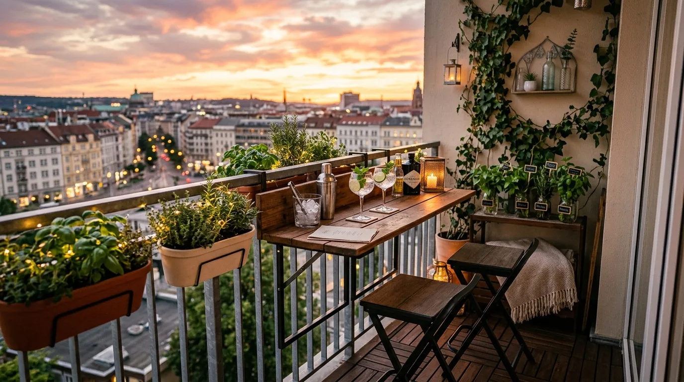 keep storage practical and hidden in a balcony inspired by fun bar sunset happy.