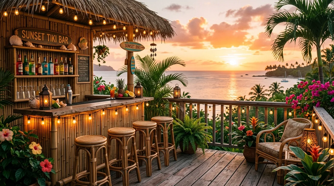 use decor that supports daily living in a balcony inspired by fun bar sunset happy.