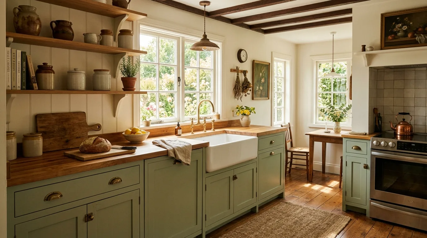 Painted island serving as the accent color in a kitchen.