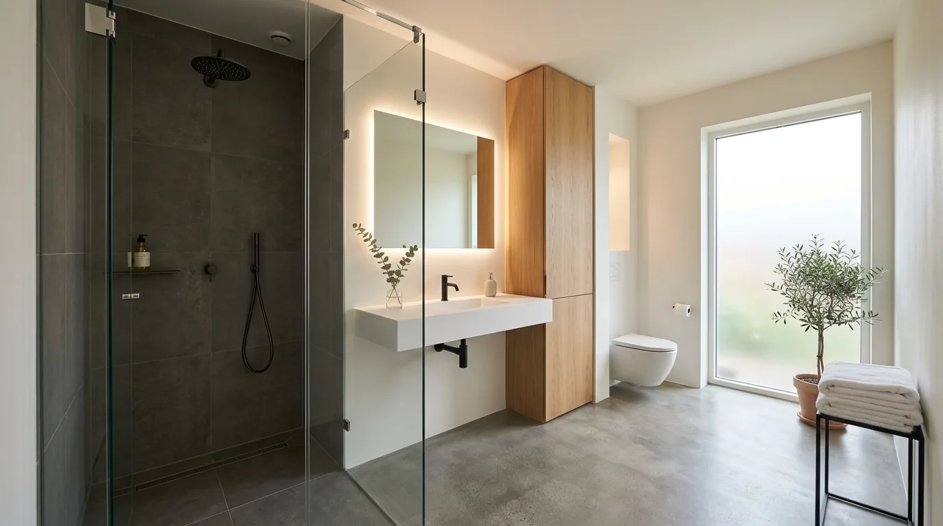 use decor that reinforces the look in a bathroom inspired by genius interior spacious feel.