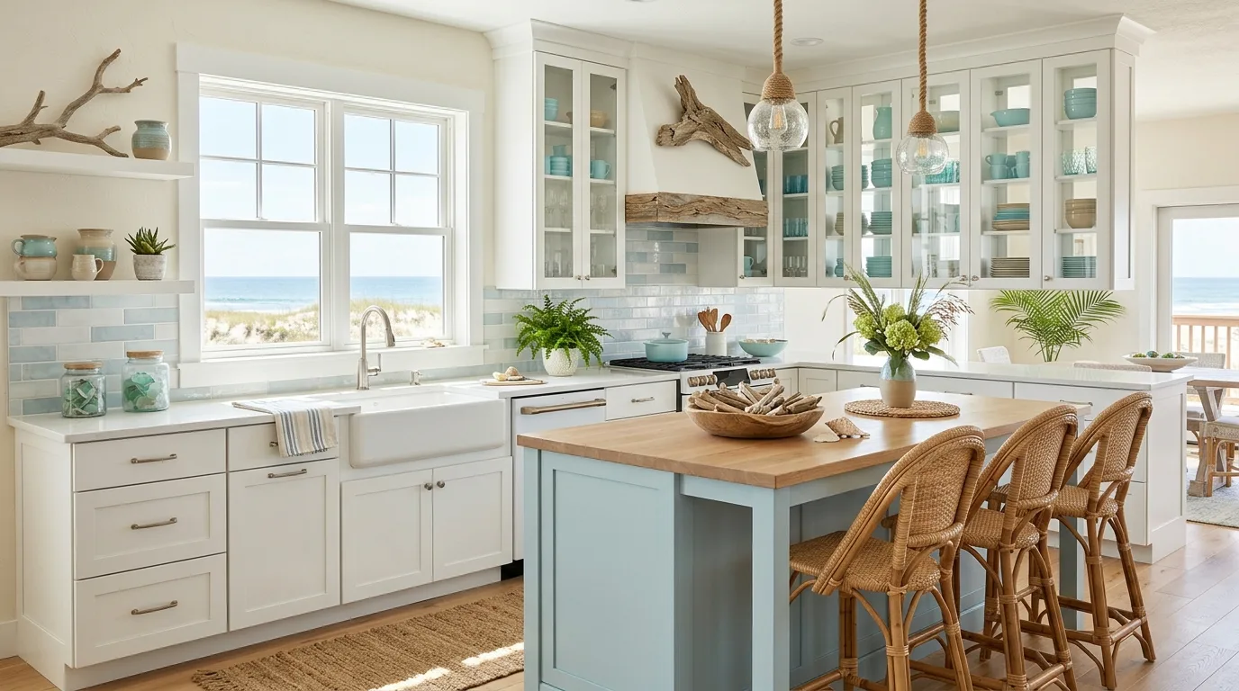 Textured glass kitchen cabinets offering subtle concealment and style.