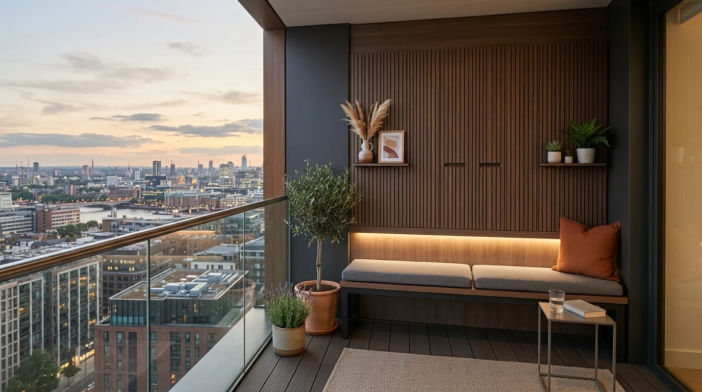 choose furniture that fits the scale in a balcony inspired by hidden storage clutter free.