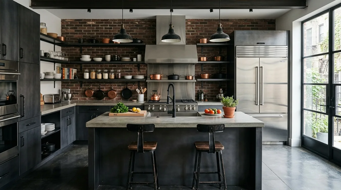 start with a clear cabinet direction in a kitchen inspired by industrial metal an urban.