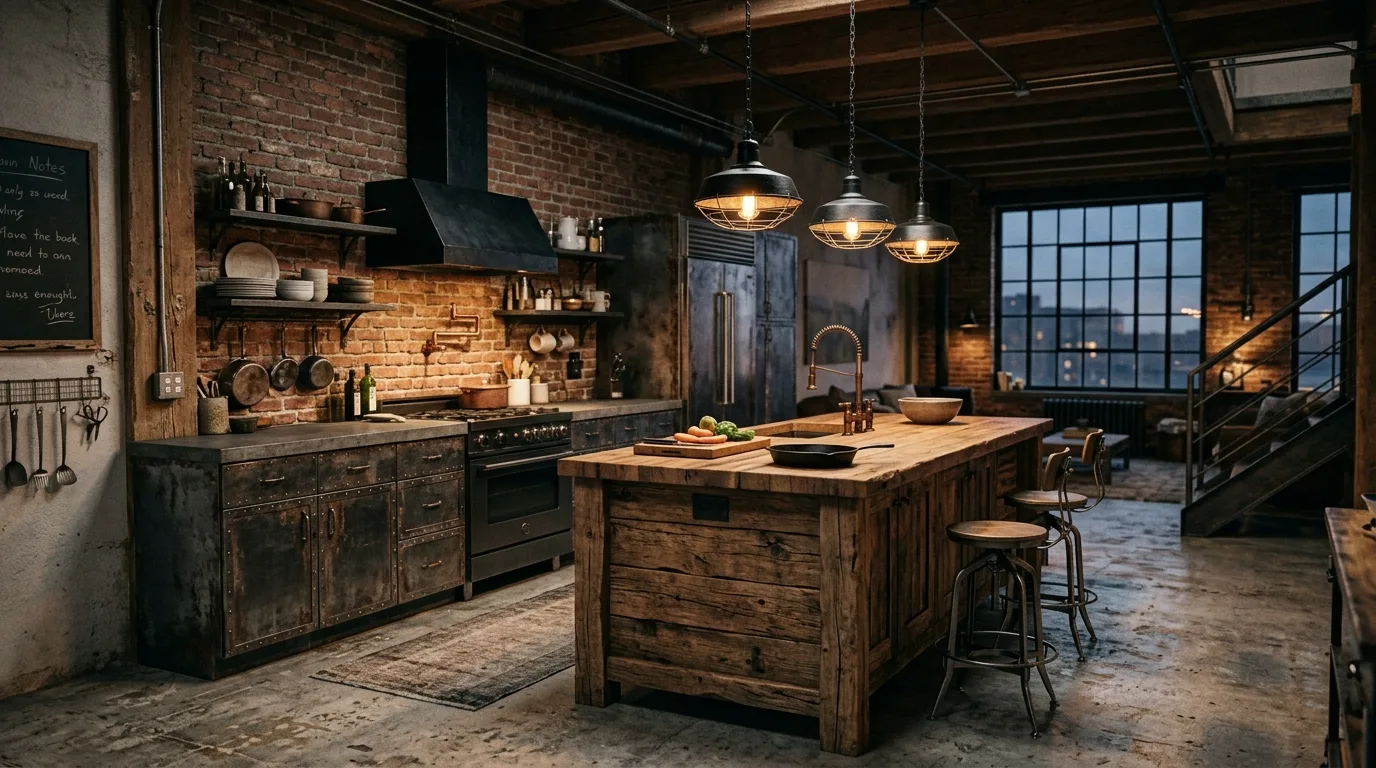 pair the main finish with supportive materials in a kitchen inspired by industrial metal an urban.