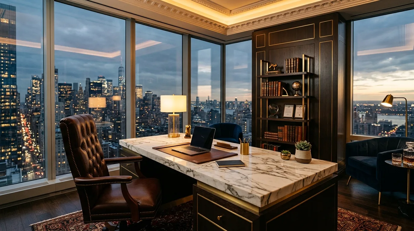 Encouraging decor in a small inspiring home office.