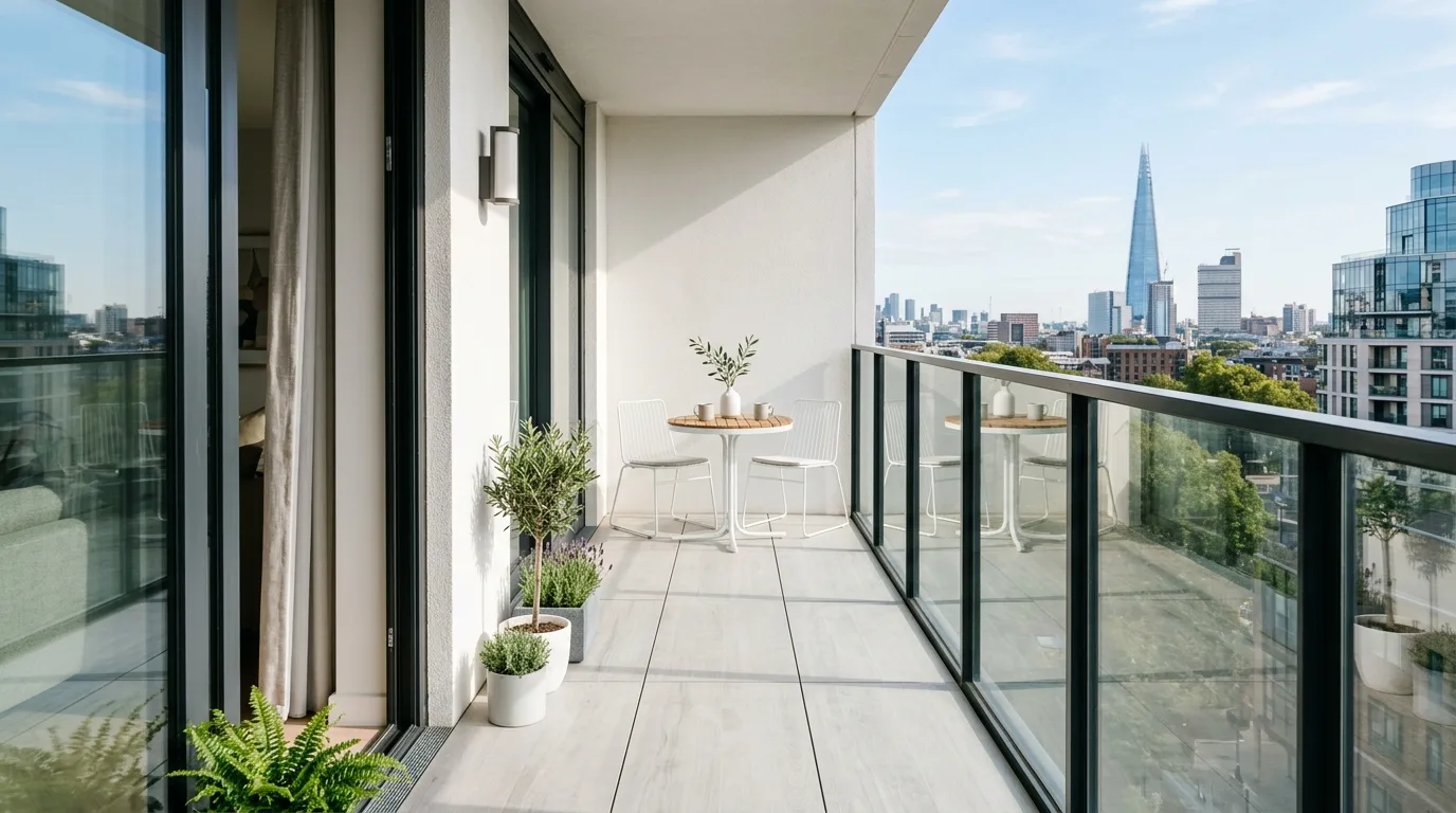 choose furniture that fits the scale in a balcony inspired by layouts narrow feels wider.