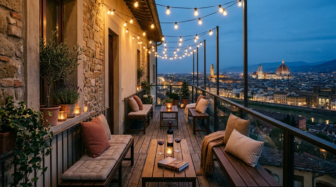 keep storage practical and hidden in a balcony inspired by layouts narrow feels wider.