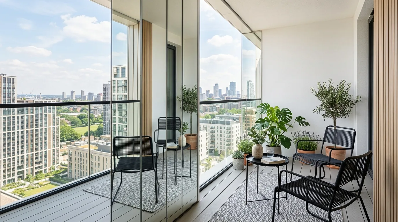 use decor that supports daily living in a balcony inspired by layouts narrow feels wider.