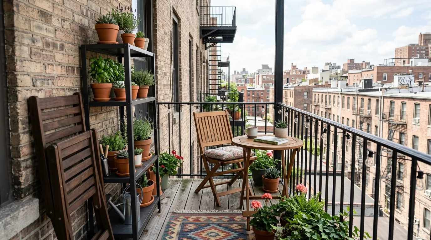 let the balcony feel personal and relaxed in a balcony inspired by layouts narrow feels wider.