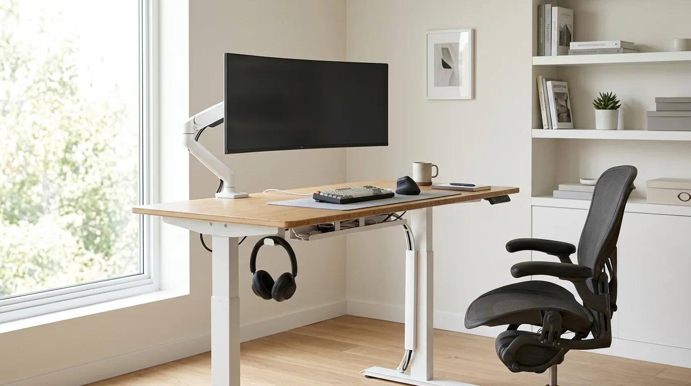 Quiet sharp modern workspace designed for focus.