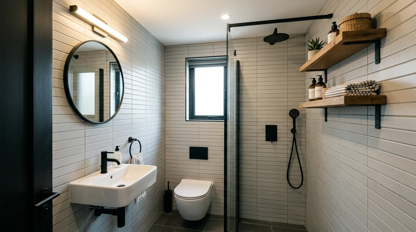 add texture for more depth in a bathroom inspired by modern tricks work wonders.