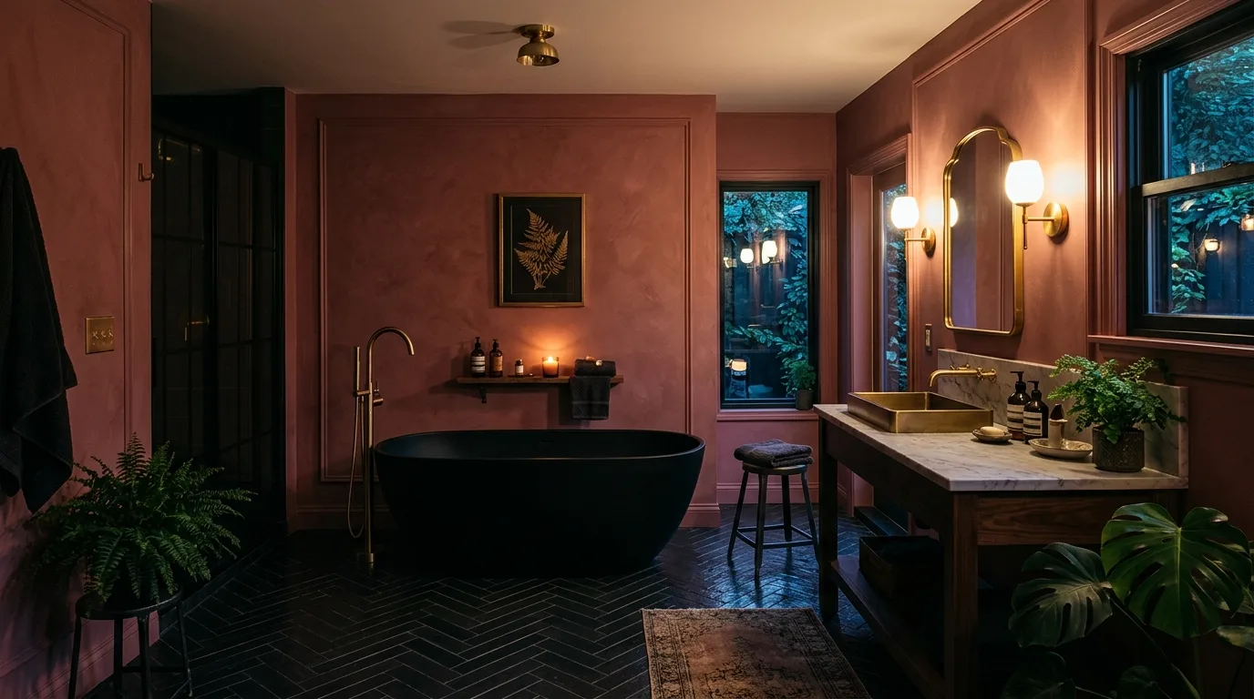 Moody Pink Bathroom Ideas for a Sophisticated Blush in a thoughtfully styled bathroom.