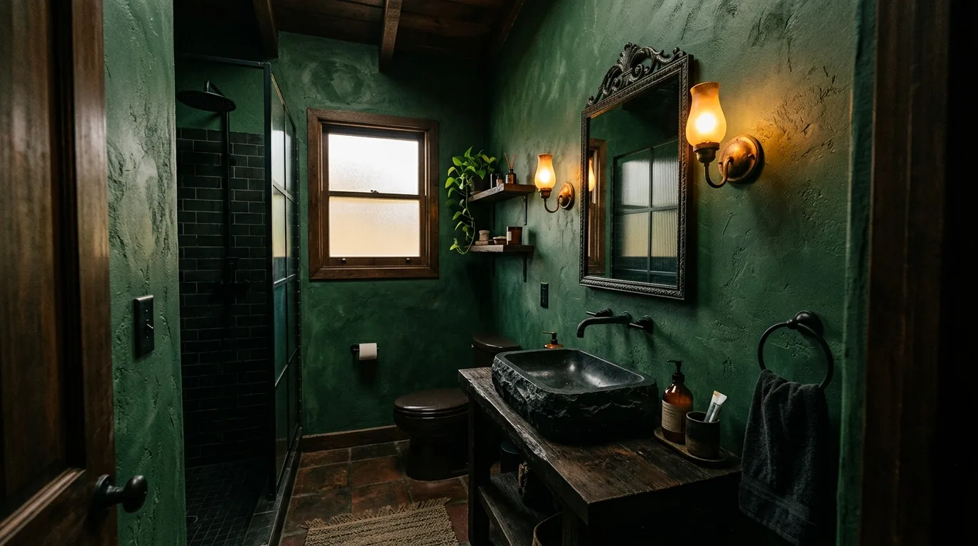 Moody Small Bathroom Ideas That Are Big on Atmosphere in a thoughtfully styled bathroom.