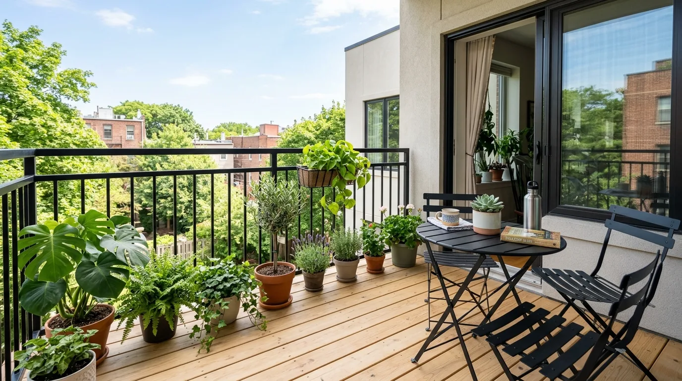 Outdoor Apartment Balcony Ideas for Fresh Air Living in a thoughtfully styled balcony.
