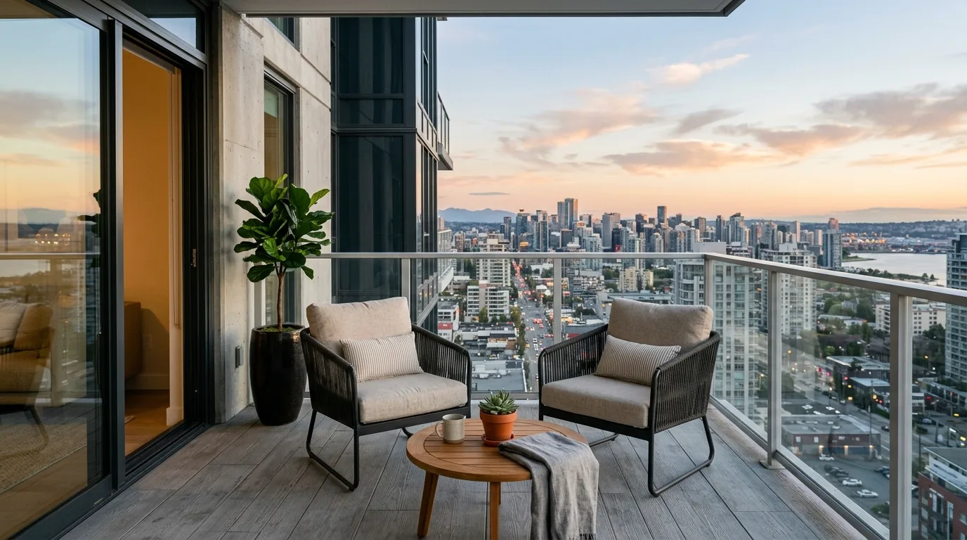 start with a strong layout in a balcony inspired by outdoor fresh air.