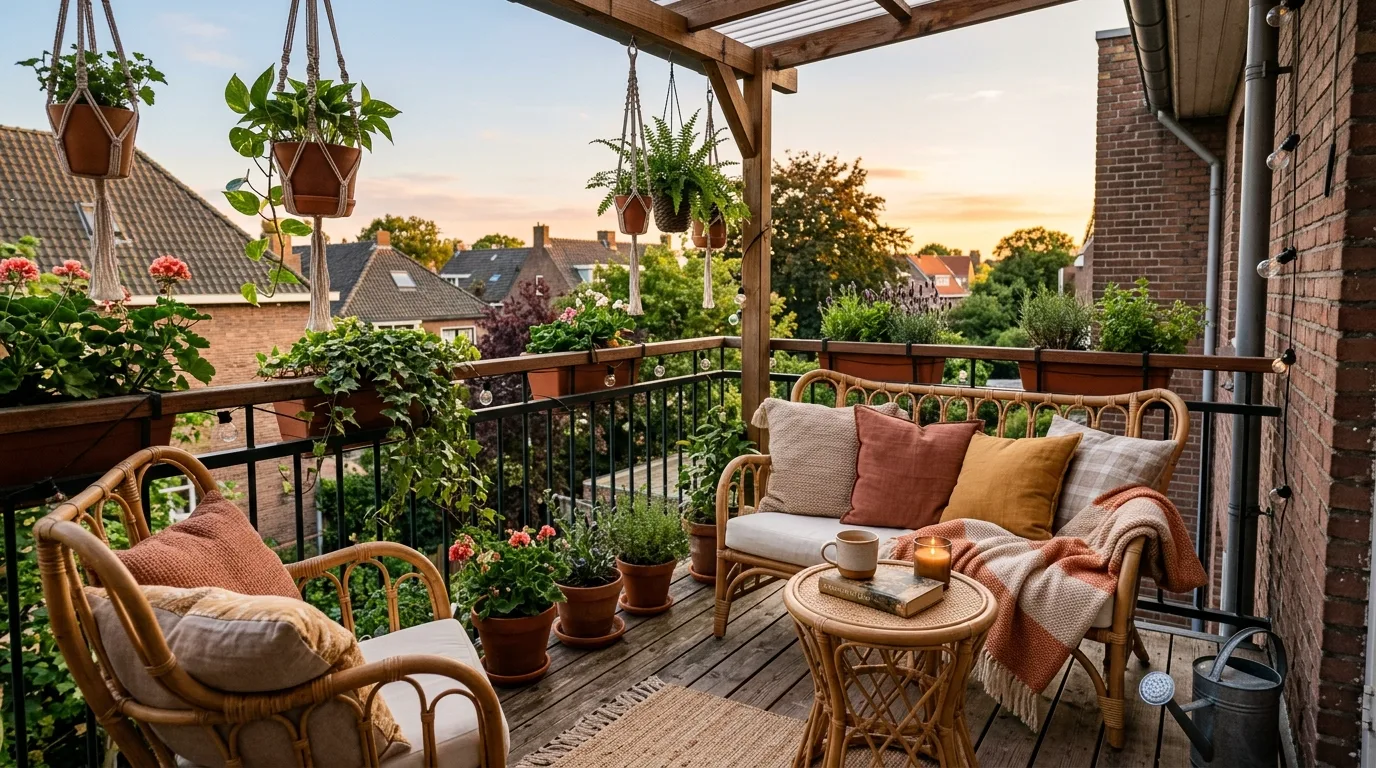 choose furniture that fits the scale in a balcony inspired by outdoor fresh air.