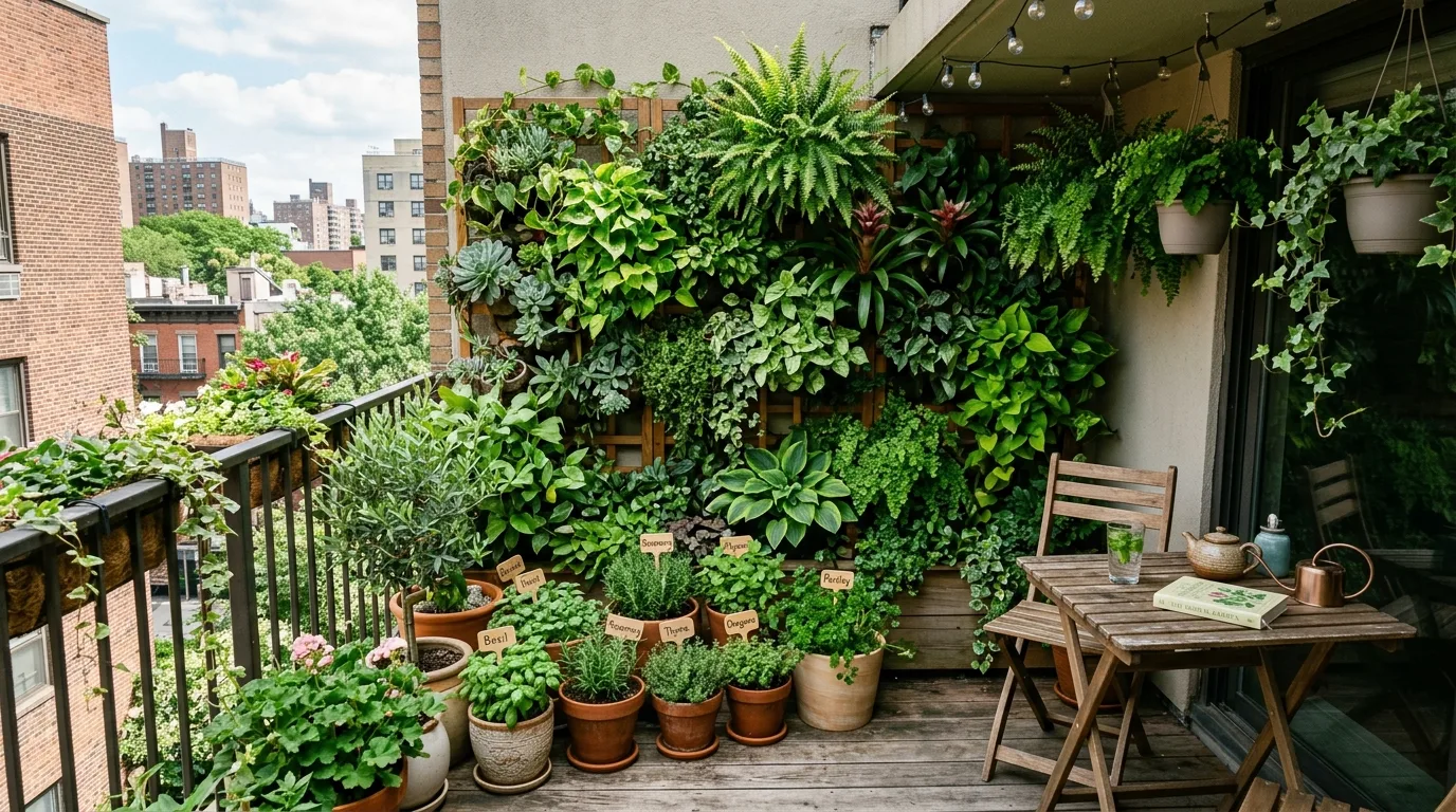 add texture for comfort and warmth in a balcony inspired by outdoor fresh air.