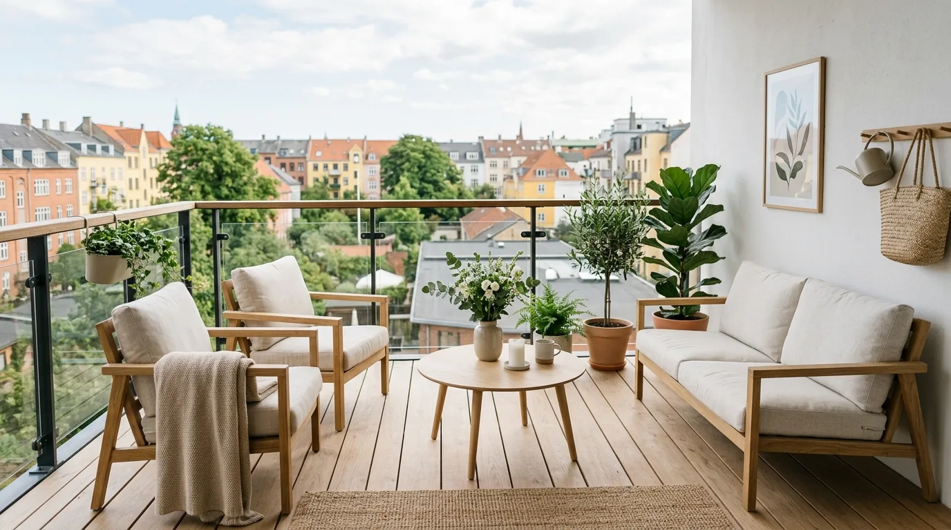 let the balcony feel personal and relaxed in a balcony inspired by outdoor fresh air.